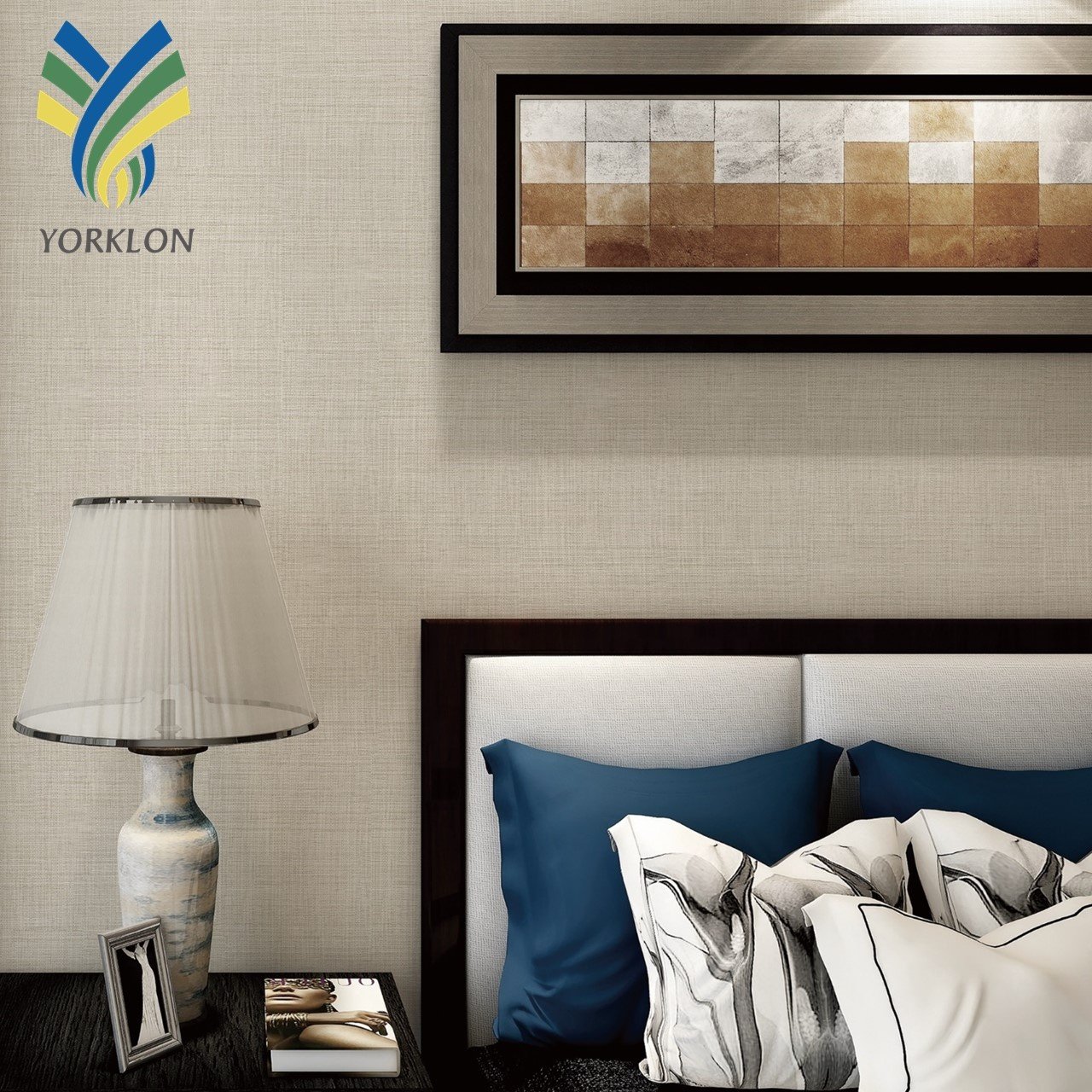 Modern Waterproof PVC Vinyl Wallpaper Fire-Proof Fabric Backed Wall Covering for Hotel and Household Decoration