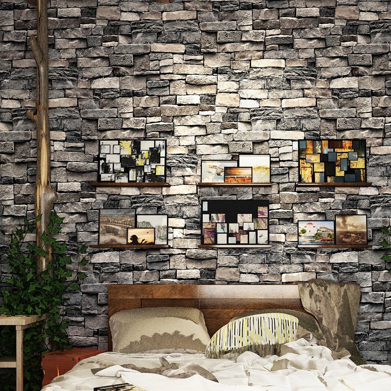 Modern simple 3D Retro Red brick wallpaper living room dining room clothing store fashion retro classic brick wallpaper