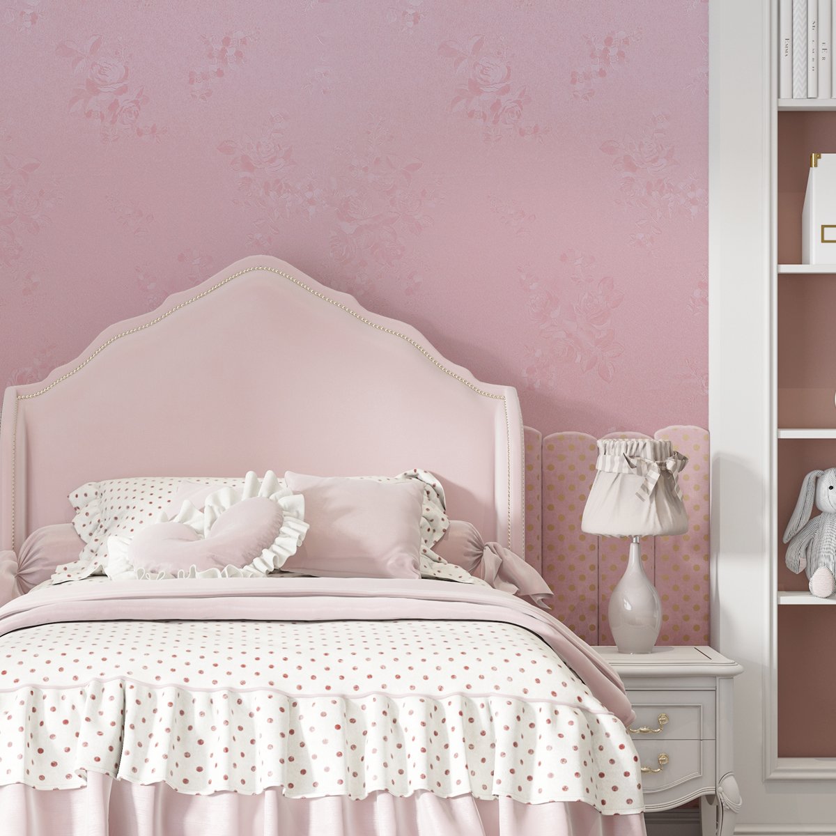 Self adhesive waterproof and anti fouling retro frosted solid color rose series background decoration wallpaper, home wallpaper