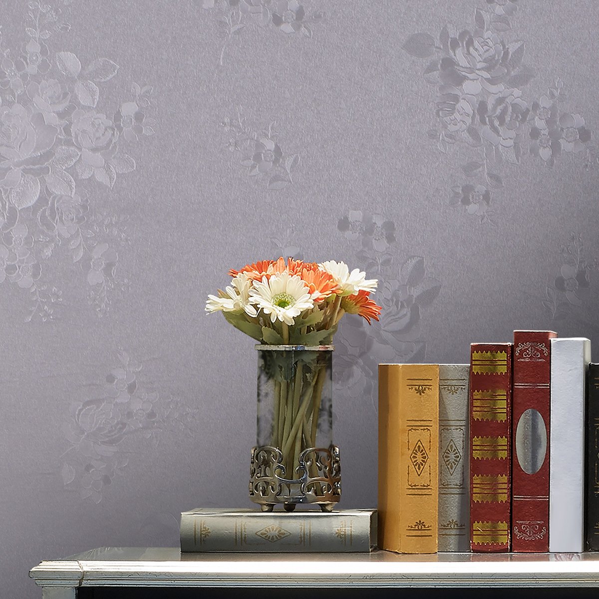 Self adhesive waterproof and anti fouling retro frosted solid color rose series background decoration wallpaper, home wallpaper