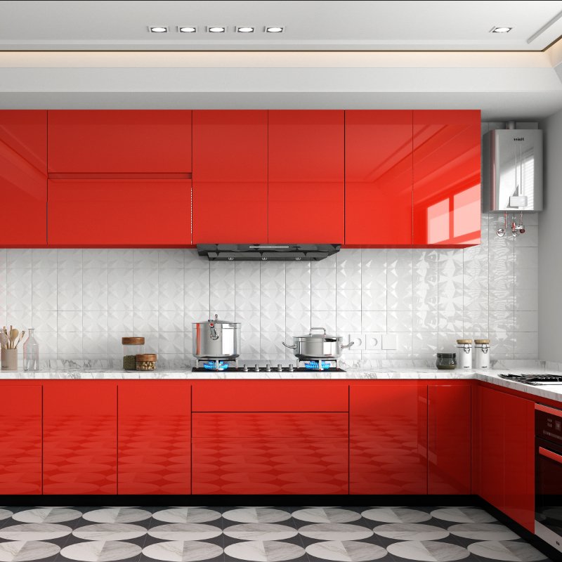 Best Selling Pearlescent Red Style Baking Varnish Moisture-Proof Home Decorative Wallpapers Sticker For Countertop