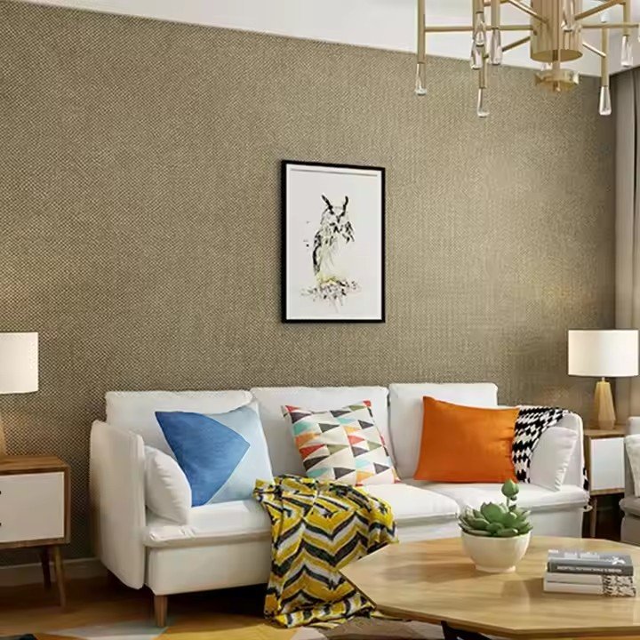 High quality design home decoration wallpaper bedroom living room hotel linen plain background wallpaper