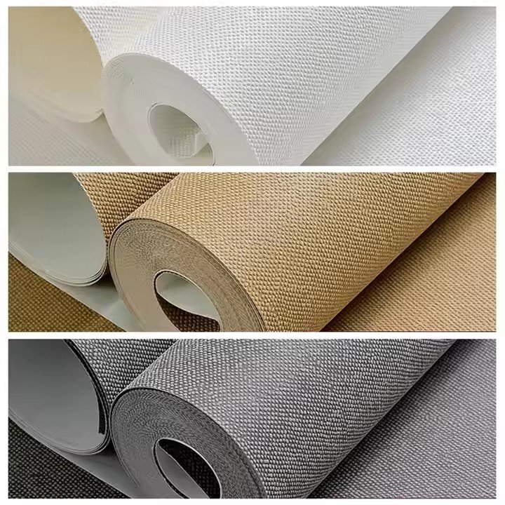 High quality design home decoration wallpaper bedroom living room hotel linen plain background wallpaper