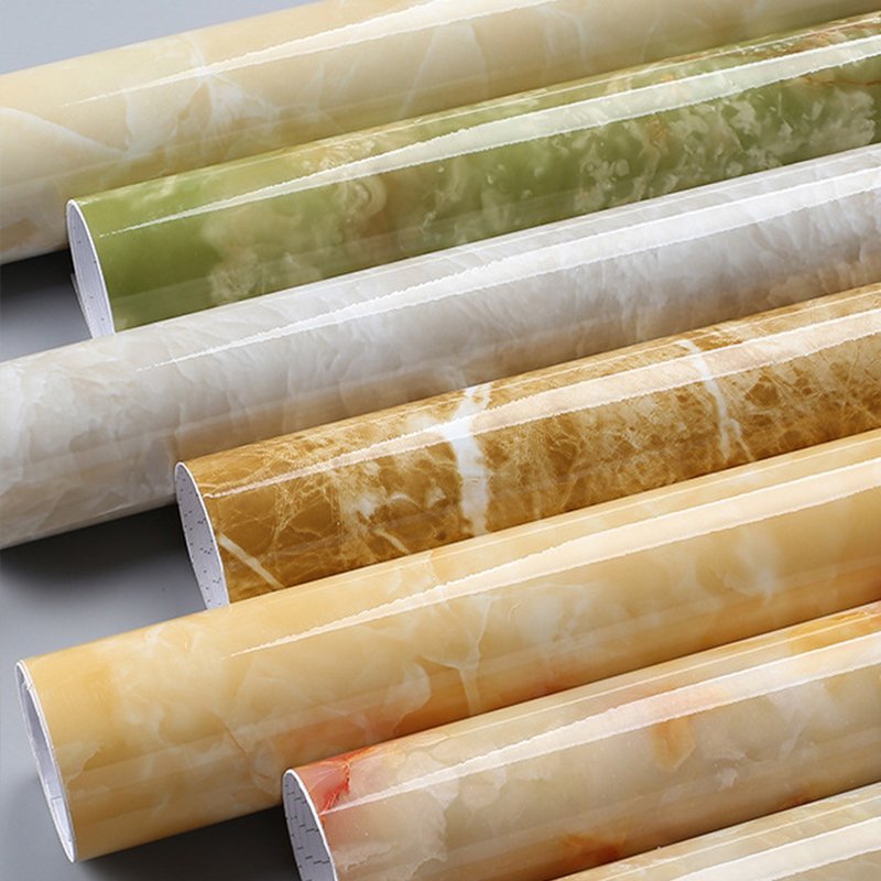 marble stickers wallpaper peel and stick self-adhesive pvc waterproof oil-resistant bathroom, kitchen, living room renovation
