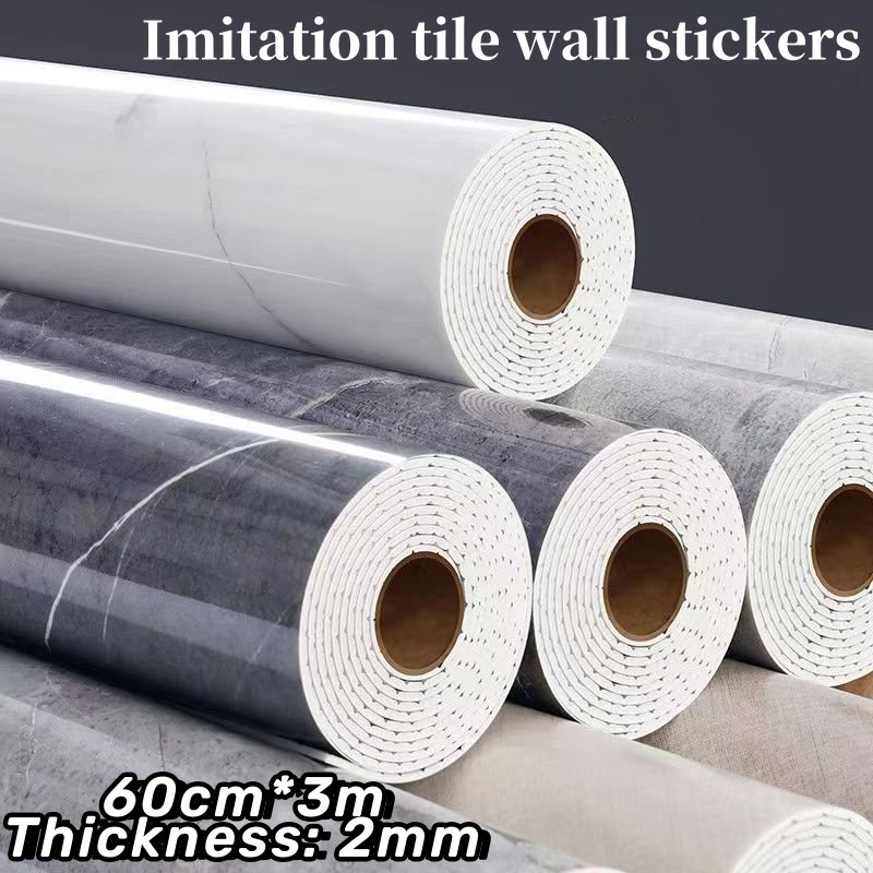 Marble High Gloss Roll Wallpaper Strippable Self-adhesive Disassembly Foam Wallpaper Household Wallpaper Roll