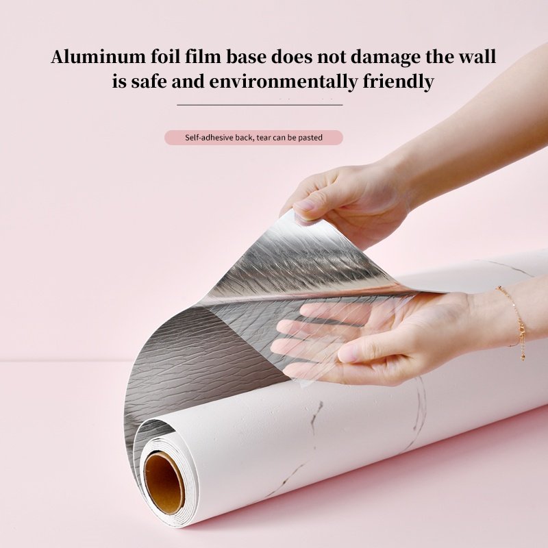 Marble High Gloss Roll Wallpaper Strippable Self-adhesive Disassembly Foam Wallpaper Household Wallpaper Roll
