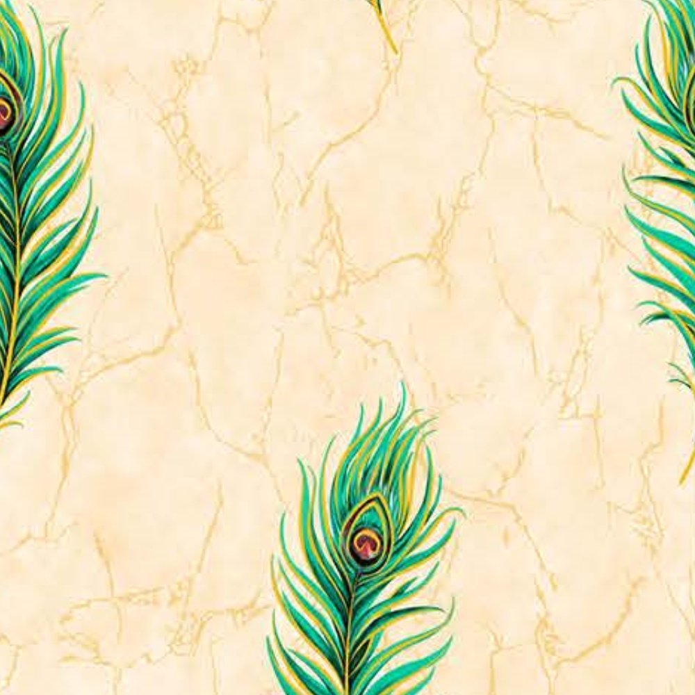 2024 simulation feather green and yellow 3d wall mural luxury home and bathroom interior decoration wallpaper