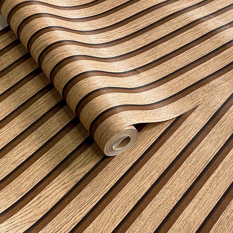 2024new hot striped wood texture wallpaper self adhesive wall paper for home decoration furniture covering