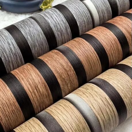 MyWow Faux WPC Fluted Wooden Grain Laminated Decoration Interior Indoor Waterproof Imitated LED Light Ready Stock PVC Wallpaper