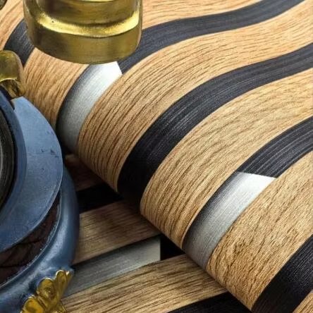 MyWow Faux WPC Fluted Wooden Grain Laminated Decoration Interior Indoor Waterproof Imitated LED Light Ready Stock PVC Wallpaper