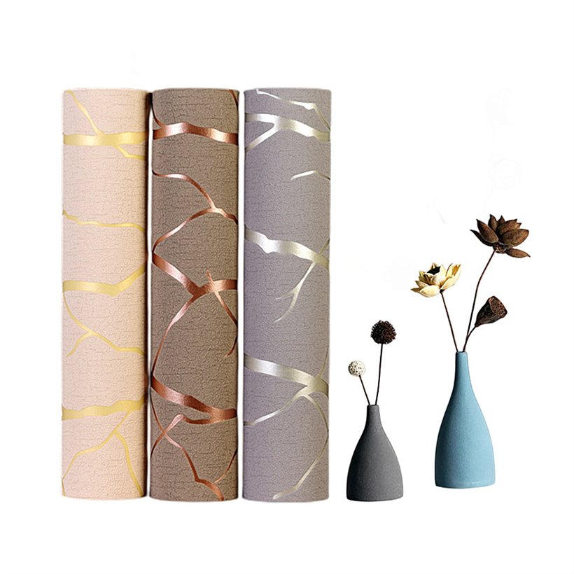Factory Price Wallpaper Decoration Vinyl Back With Glue Wall paper Roll Waterproof 3D Wall Paper