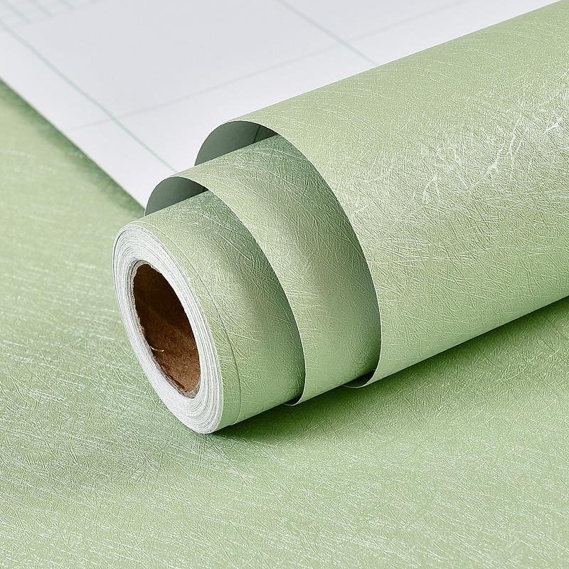 Self Adhesive Wallpaper Rolls Green PVC Interior Wall Cheap Embossed Wallpaper