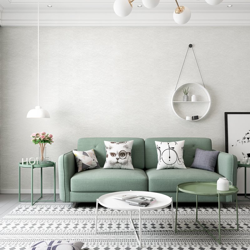 Minimally colored silk home wallpaper self-adhesive bedroom living room background wall decoration wallpaper