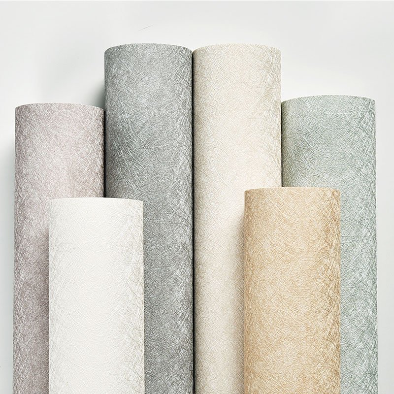 Minimally colored silk home wallpaper self-adhesive bedroom living room background wall decoration wallpaper