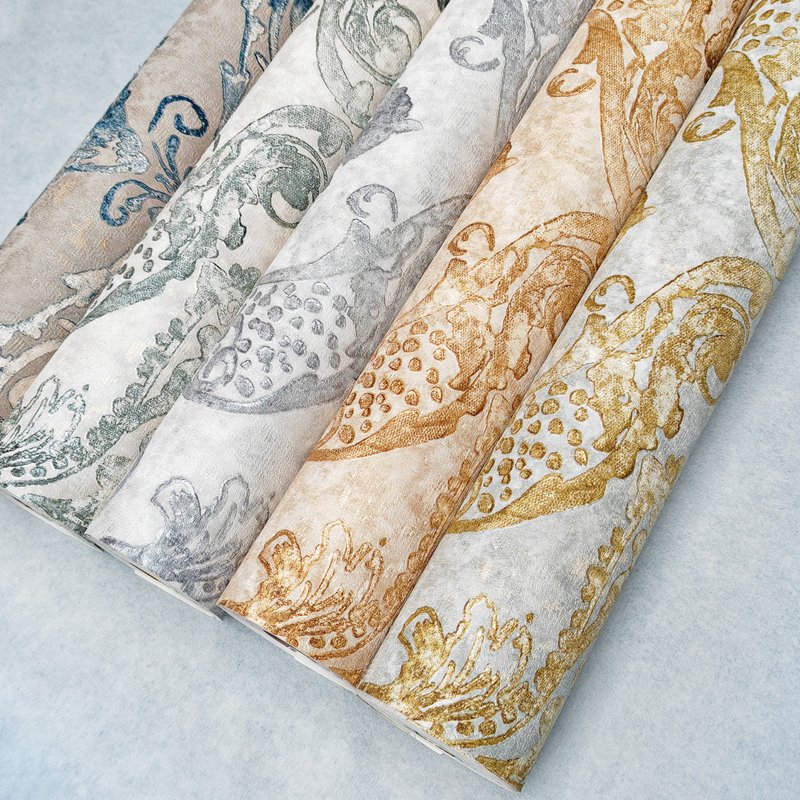 waterproof Vinyl PVC Wallpaper wall decorations for home Damask wallpaper 3d European emboss wall paper golden