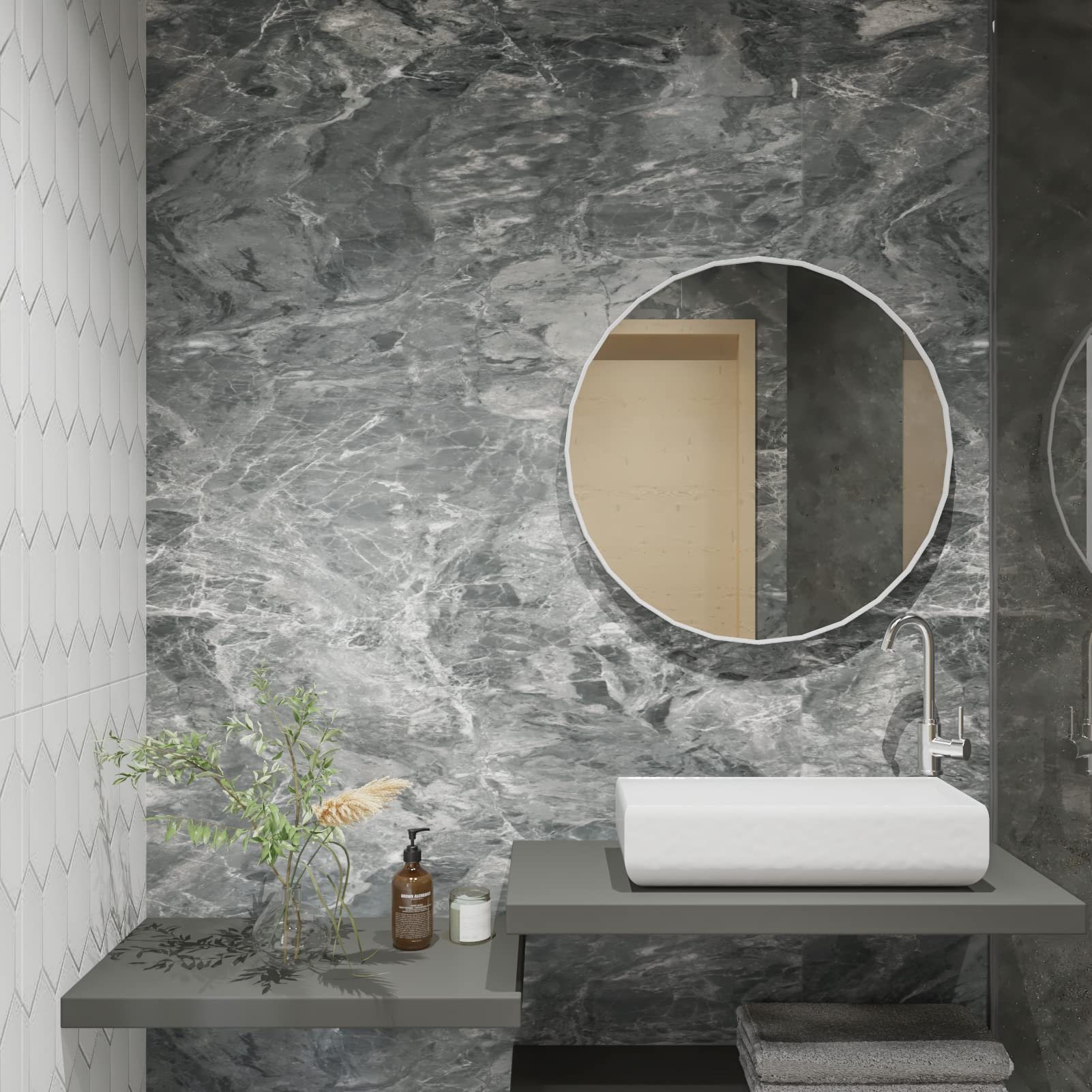Grey Concrete Textured Wall Paper Vinyl Cement Peel And Stick Wallpaper Adhesive Marble Contact Paper For Living Room Bedroom
