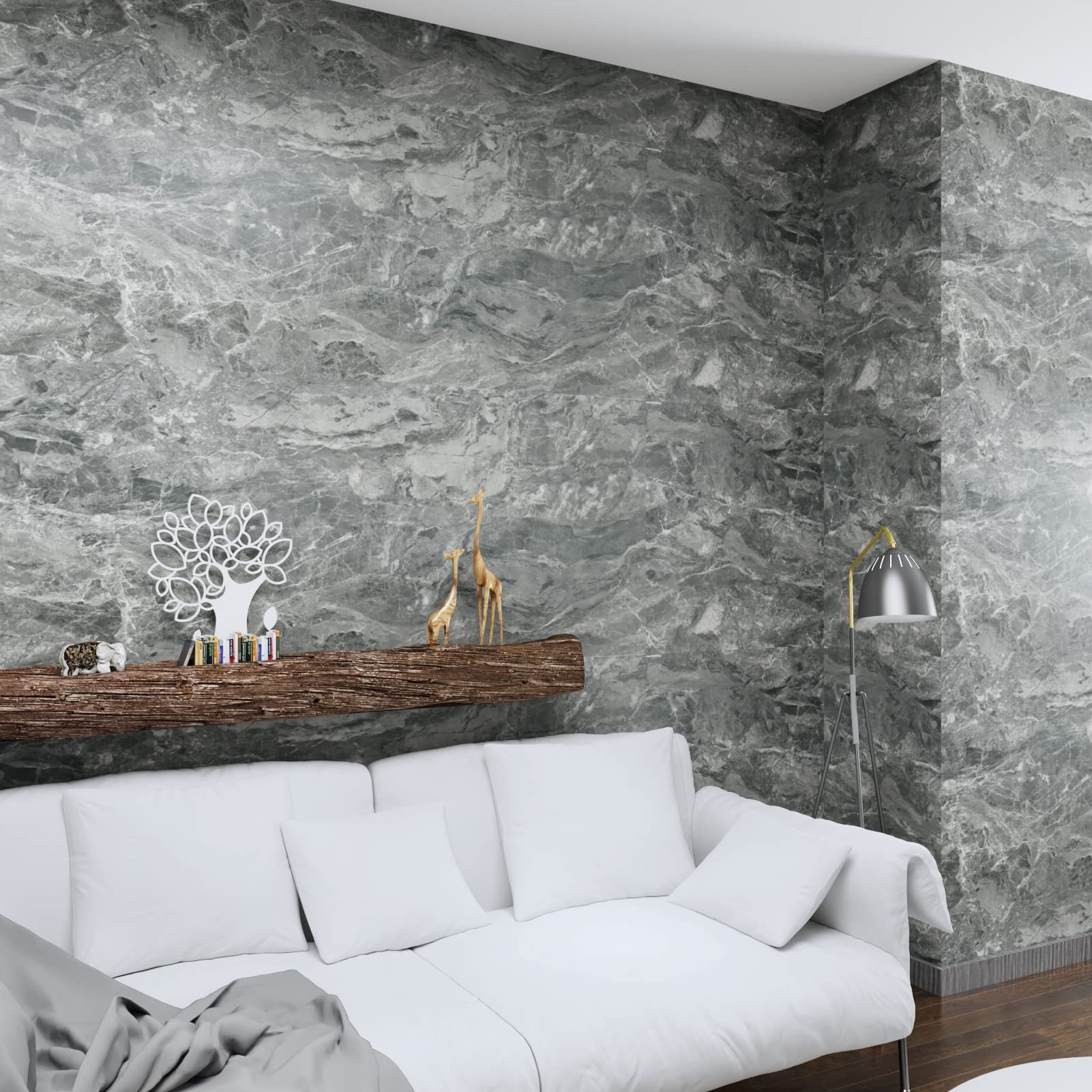 Grey Concrete Textured Wall Paper Vinyl Cement Peel And Stick Wallpaper Adhesive Marble Contact Paper For Living Room Bedroom
