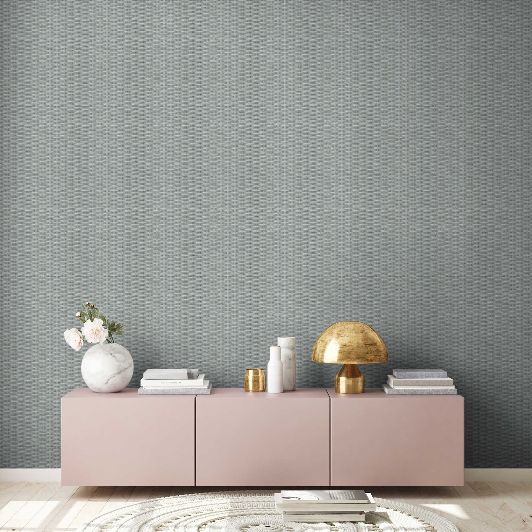 Top Sale Made In Germany Luxury New Design Modern Style Blue Color Wallpaper Rolls Use For Apartment