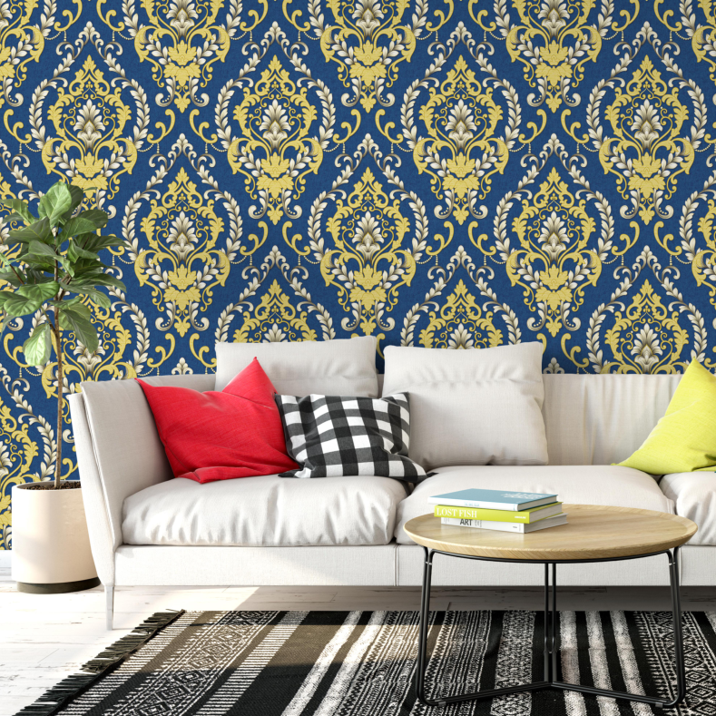 2021 new designs 3d damask wallpaper rolls, low price graphics wallpaper home