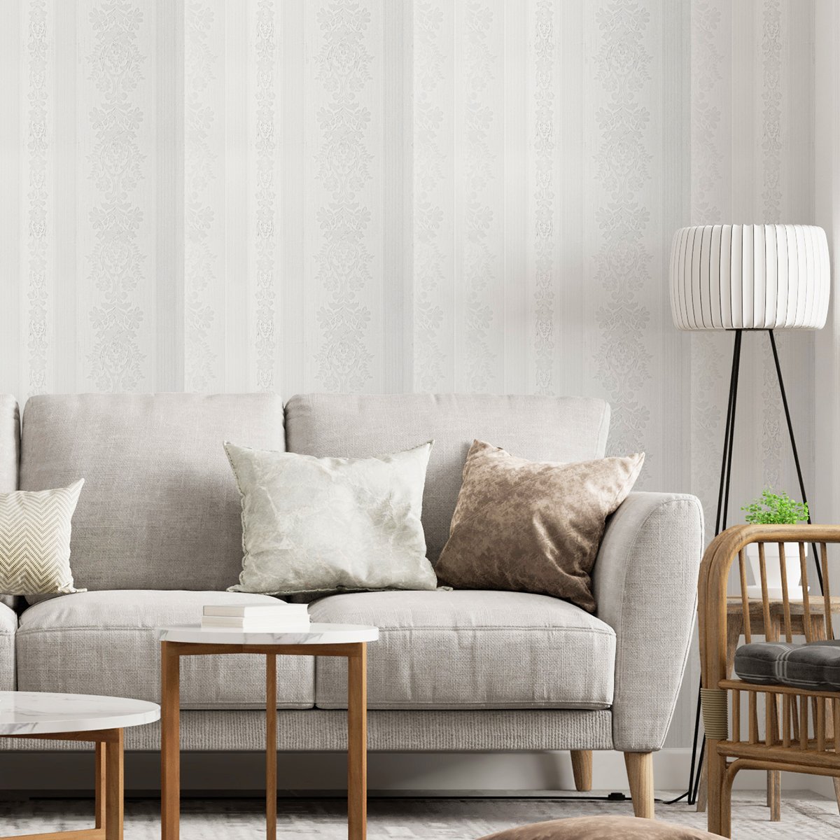 Selfadhesive waterproof and stain resistant white series European patterned rose background decorative wallpaper, home wallpaper