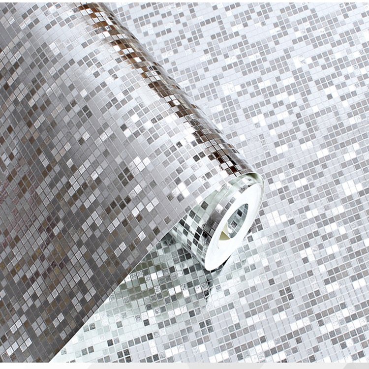 Wholesale Modern Luxury 3D Gold Silver Mosaic Wallpaper KTV Bar Counter Waterproof Gold Foil Wallpaper