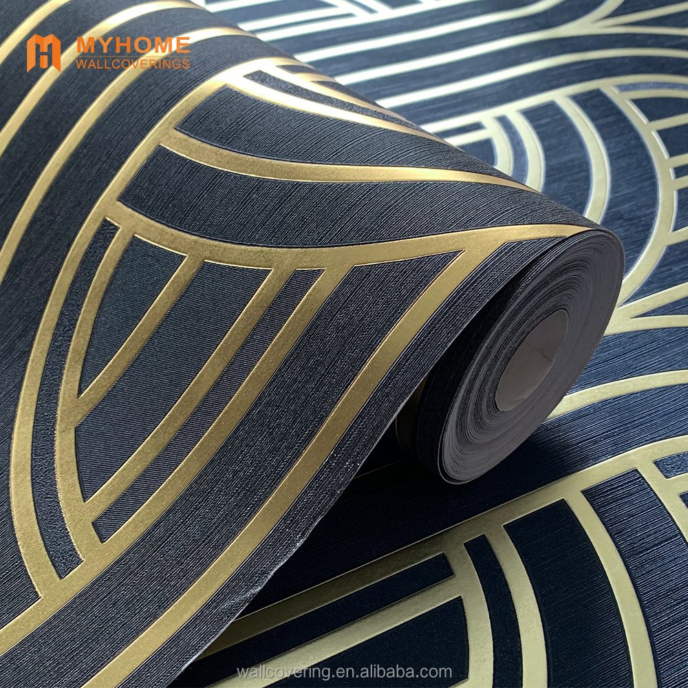 Modern Wallpaper Home Decoration 3D Geometric Wallpaper Metallic