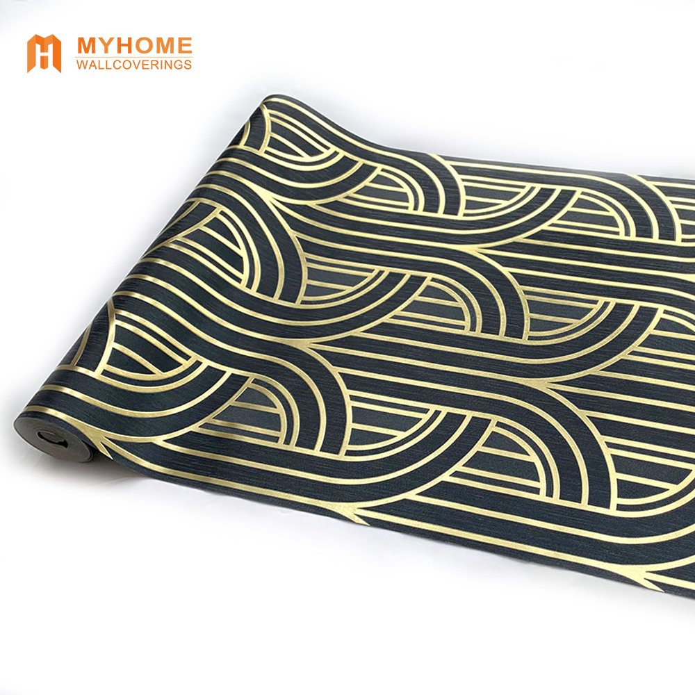 Modern Wallpaper Home Decoration 3D Geometric Wallpaper Metallic