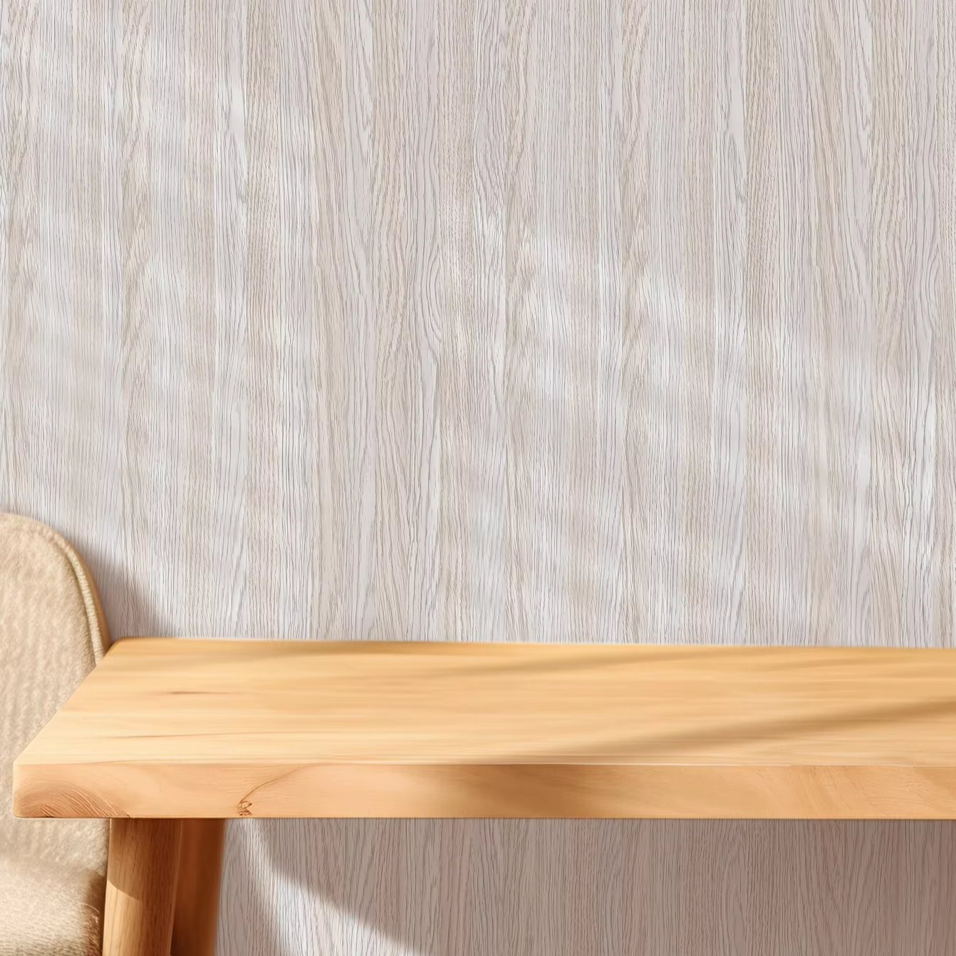 Self adhesive, easy to wipe, waterproof, retro beige wood grain background decorative wallpaper, home wallpaper