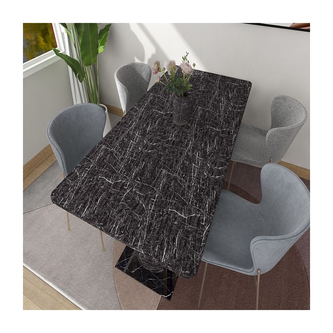 Marbled waterproof and moisture-proof PVC wall coating home decoration living room hotel toilet self-adhesive wallpaper