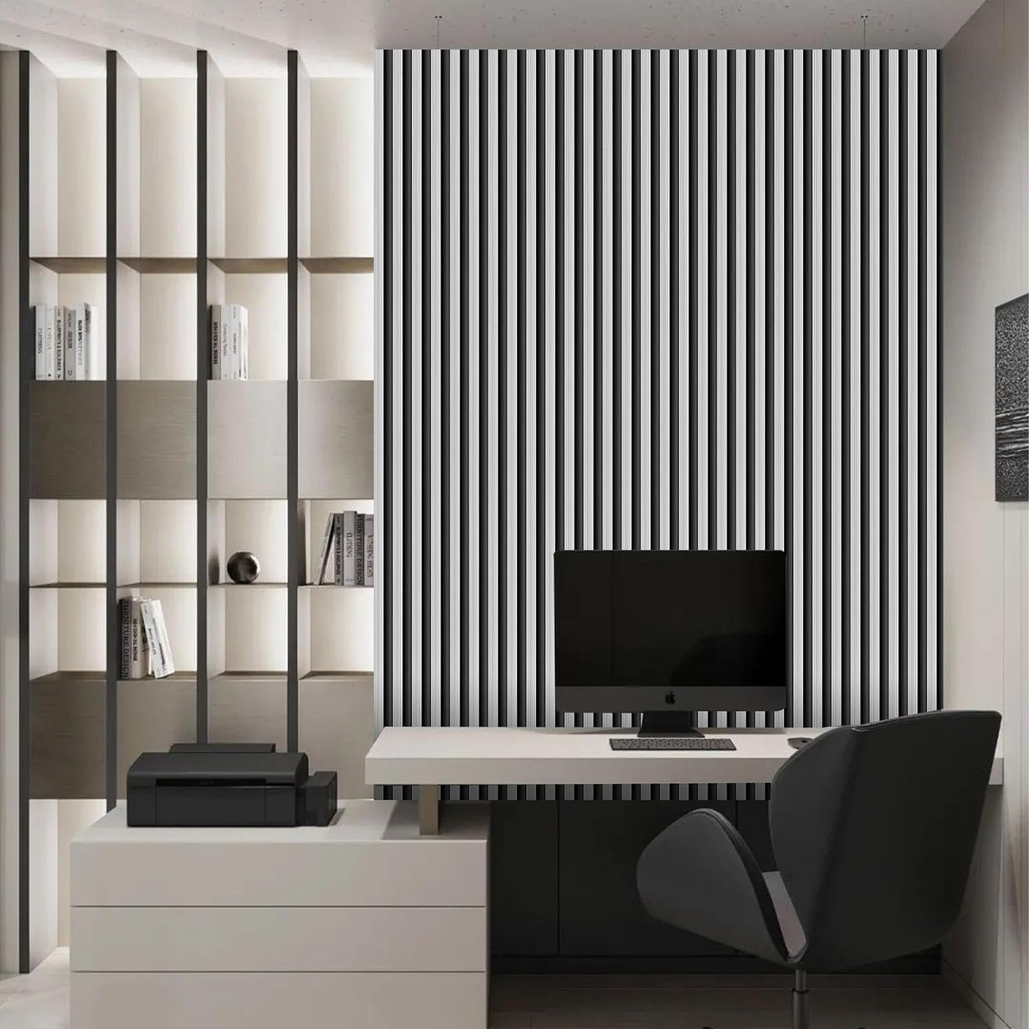 ORON Removable Wallpaper Peel and Stick Self Adhesive Film Wooden Slat Wallpaper Decorative Vinyl for Wall Cabinets