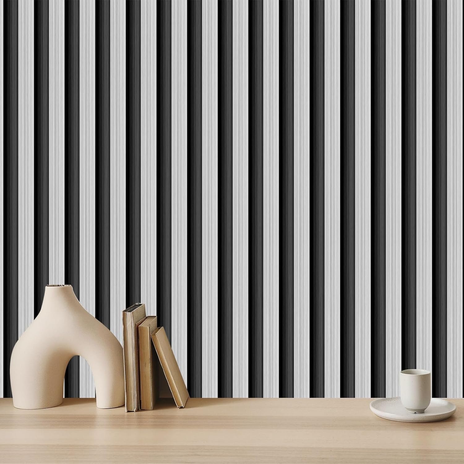 ORON Hot Selling Wall paper Peel and Stick Self Adhesive Wall panel Wooden Cleats Wallpaper Vinyl for Wall Decor