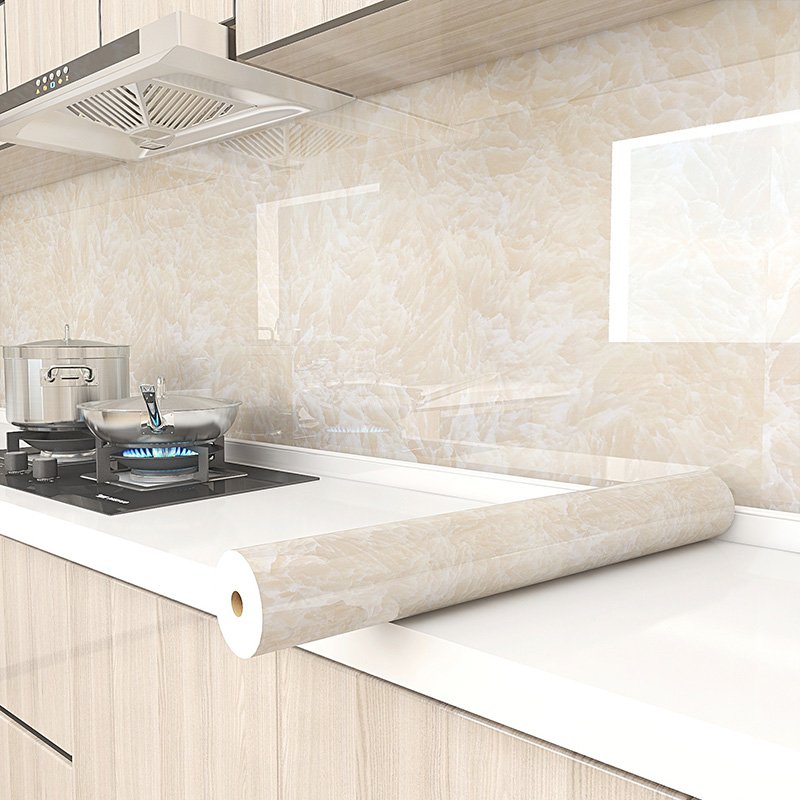Best View of Waterproof Removable Marble Self Adhesive Wallpaper Pvc Vinyl Film For Kitchen Countertop Cabinet Renovation