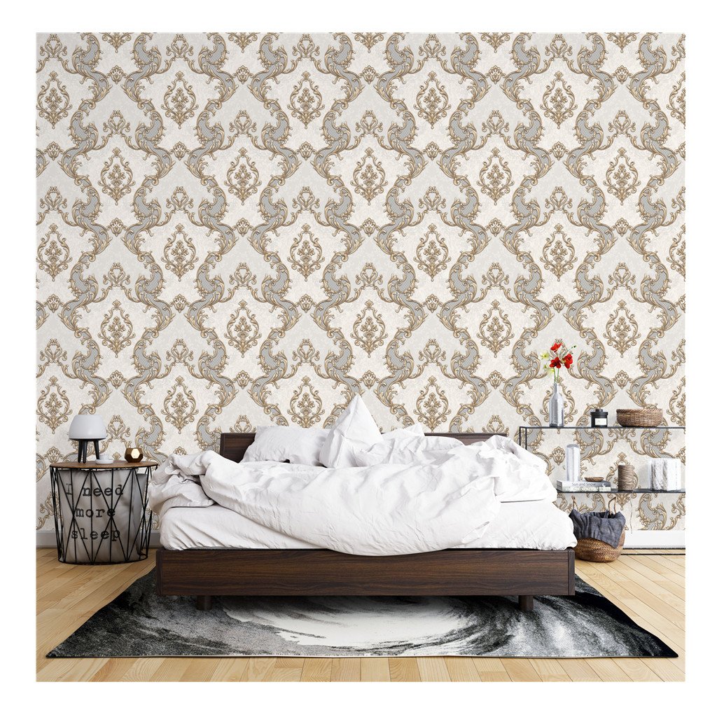 Home Decoration Material 3D damask Wallpaper 106cm Wallpapers Wholesale Factory Big Size Wallpaper Rolls