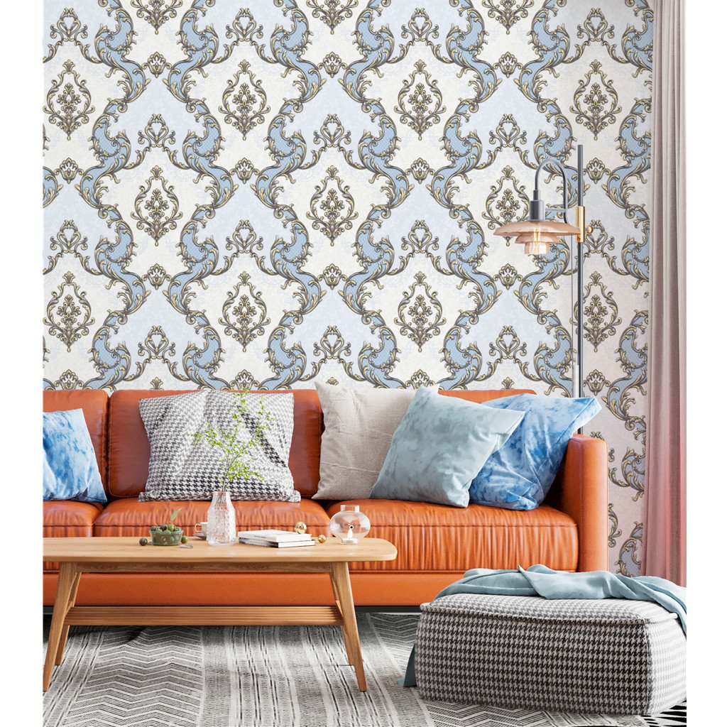 Home Decoration Material 3D damask Wallpaper 106cm Wallpapers Wholesale Factory Big Size Wallpaper Rolls
