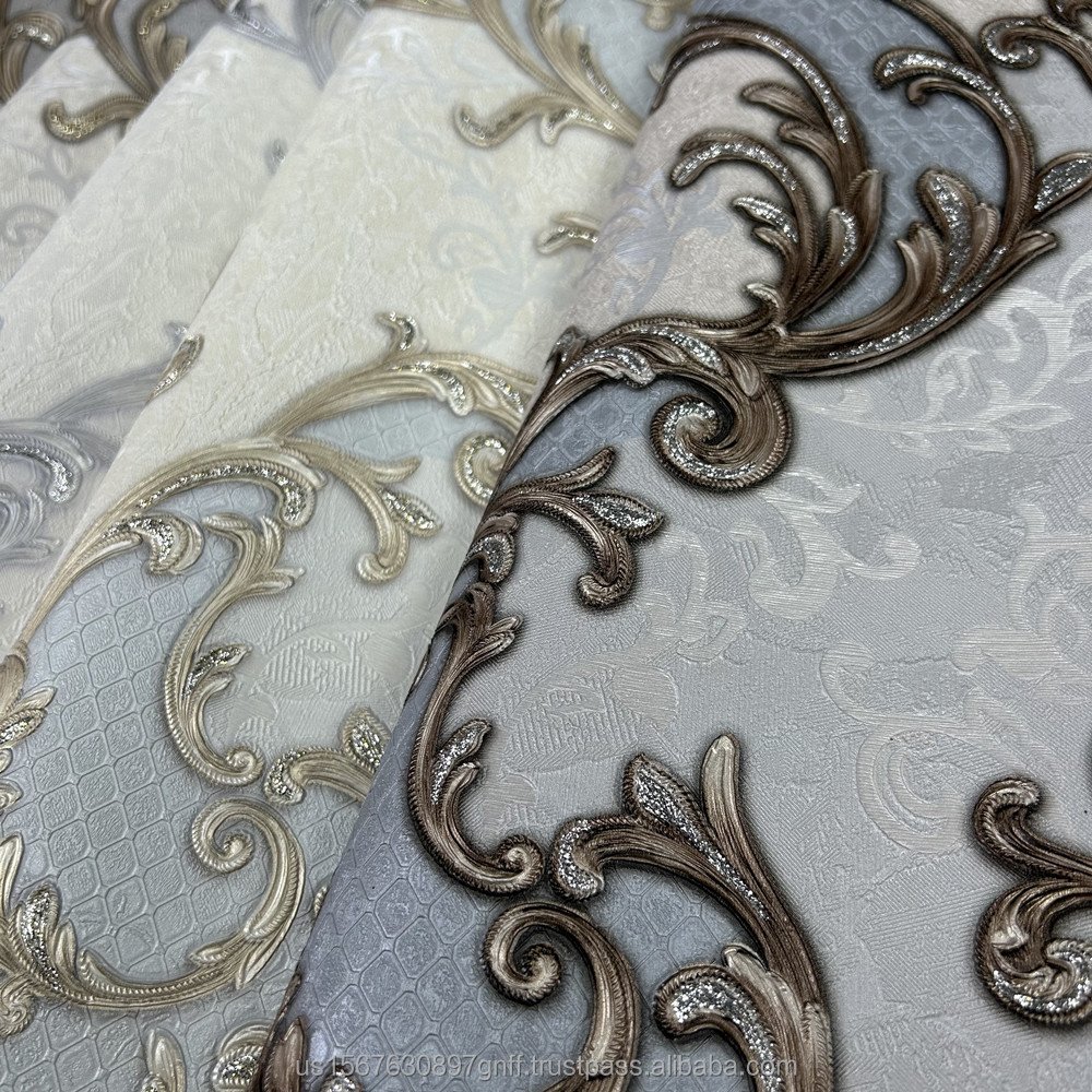 Home Decoration Material 3D damask Wallpaper 106cm Wallpapers Wholesale Factory Big Size Wallpaper Rolls