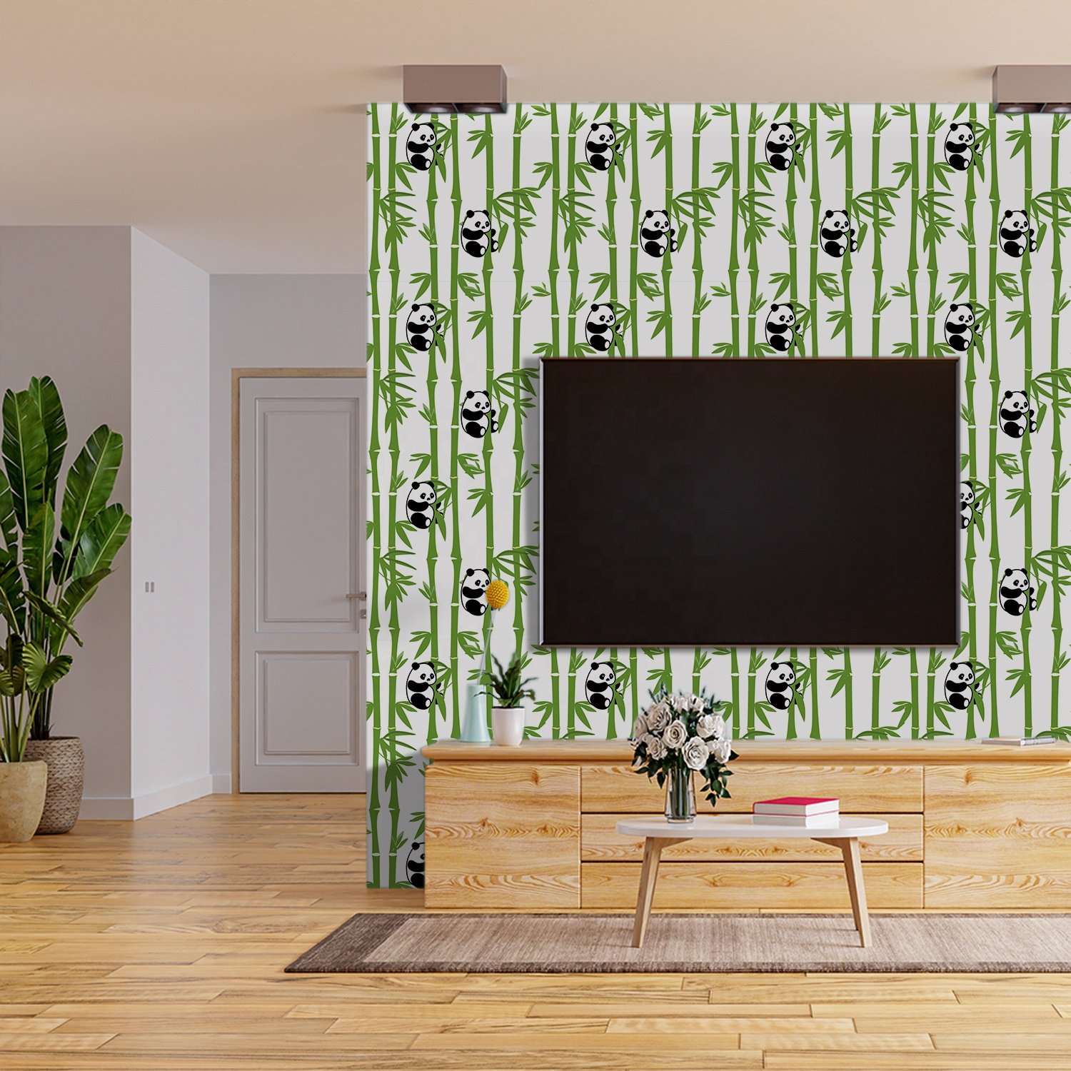 3D Peel and stick vinyl self-adhesive home wall decoration plant printing Waterproof and moisture-proof wallpaper roll