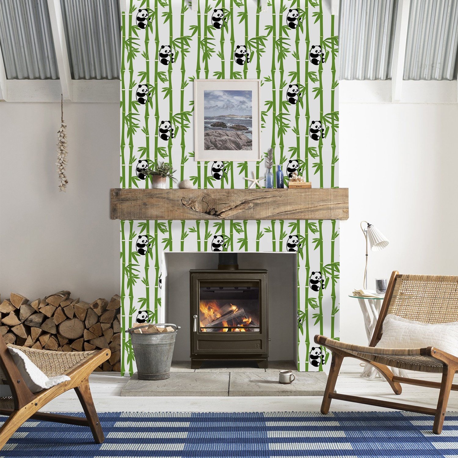 3D Peel and stick vinyl self-adhesive home wall decoration plant printing Waterproof and moisture-proof wallpaper roll