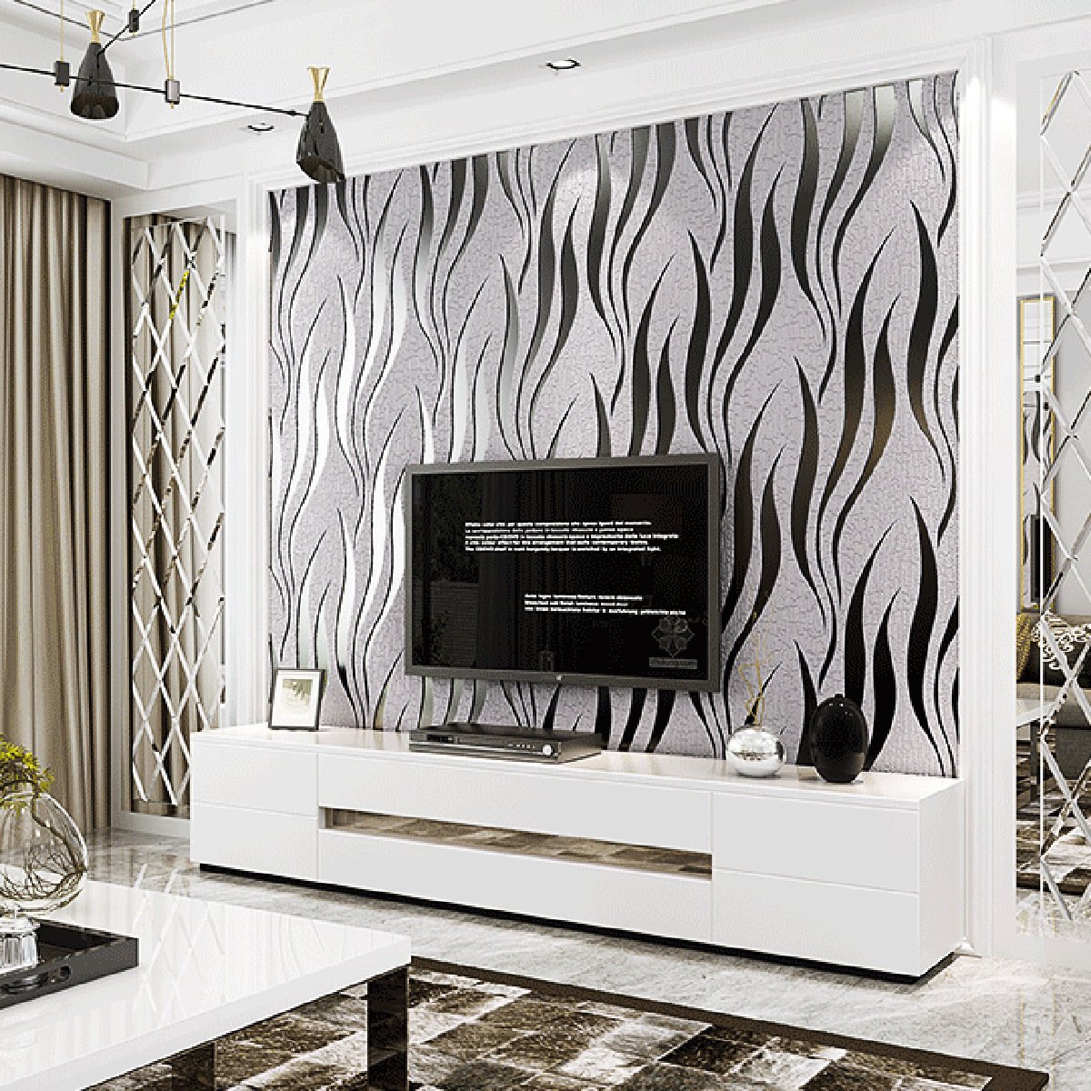 Factory Price Wallpaper Decoration Vinyl Back With Glue Wall paper Roll Waterproof 3D Wall Paper