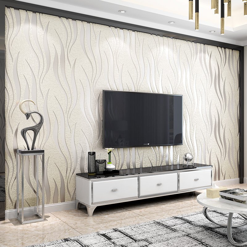 Factory Price Wallpaper Decoration Vinyl Back With Glue Wall paper Roll Waterproof 3D Wall Paper
