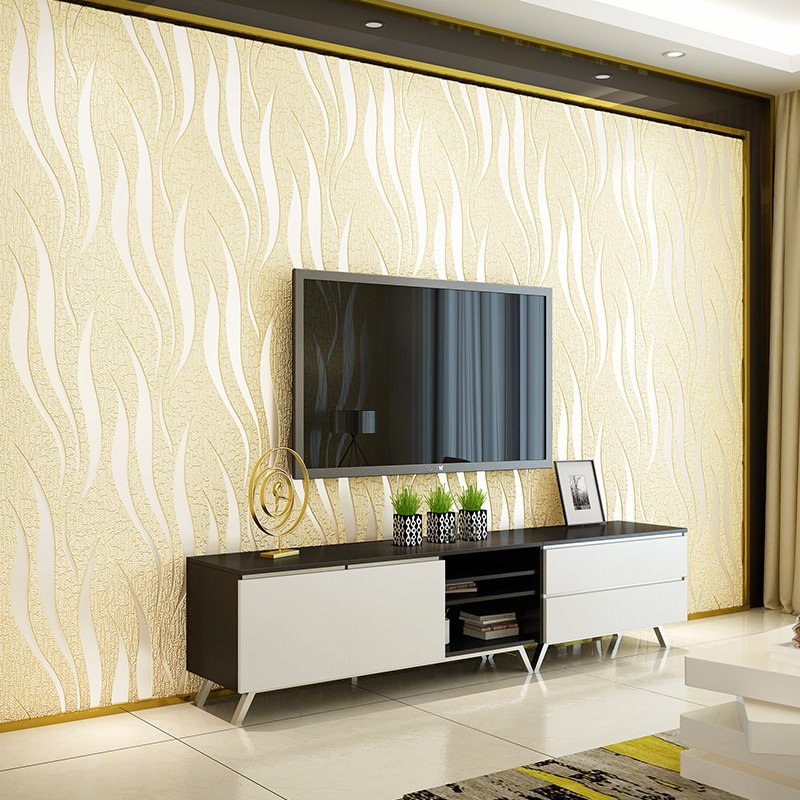 Factory Price Wallpaper Decoration Vinyl Back With Glue Wall paper Roll Waterproof 3D Wall Paper