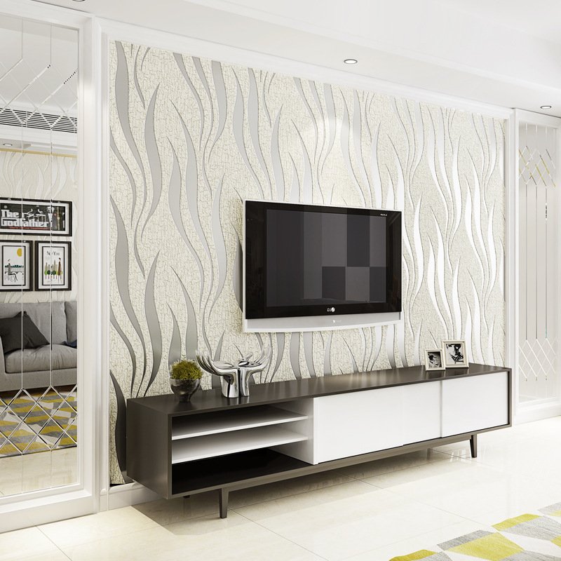 Factory Price Wallpaper Decoration Vinyl Back With Glue Wall paper Roll Waterproof 3D Wall Paper