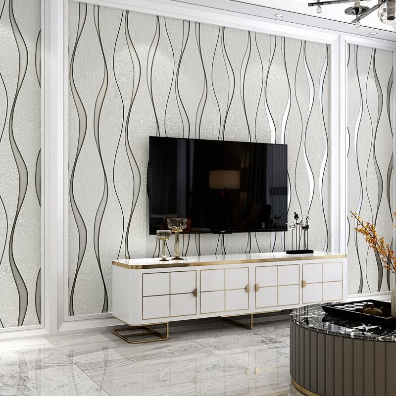 Factory Price Wallpaper Decoration Vinyl Back With Glue Wall paper Roll Waterproof 3D Wall Paper
