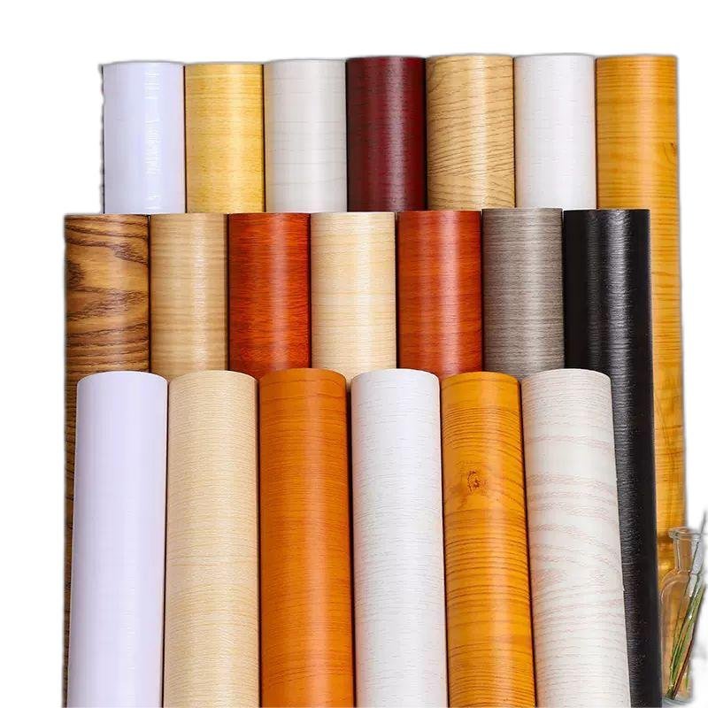 DUUEIHHUER Self-Adhesive PVC Wall Sticker Waterproof Wood Grain Wallpaper for Kitchen Hotel Furniture Renovation Vinyl Wallpaper