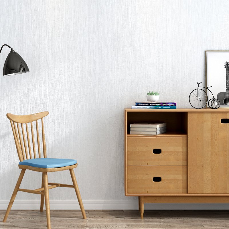 Wallpaper self-adhesive Nordic minimalist plain linen wallpaper bedroom living room pure white wall decoration
