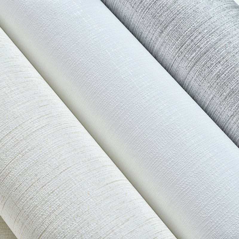 Wallpaper self-adhesive Nordic minimalist plain linen wallpaper bedroom living room pure white wall decoration