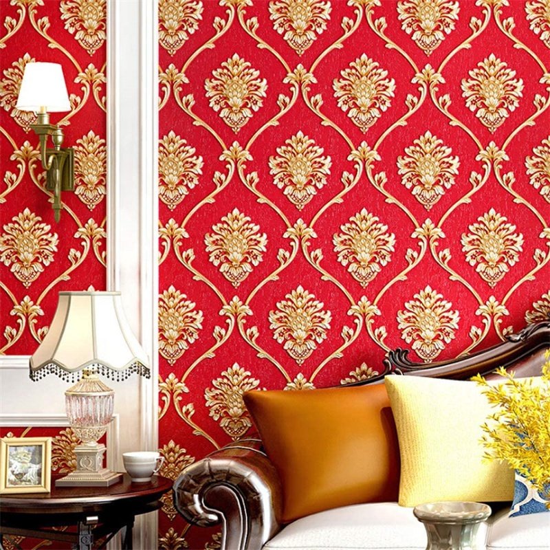 bedroom garden flower wallpaper european style living room background wall paper 3d pvc wallpaper