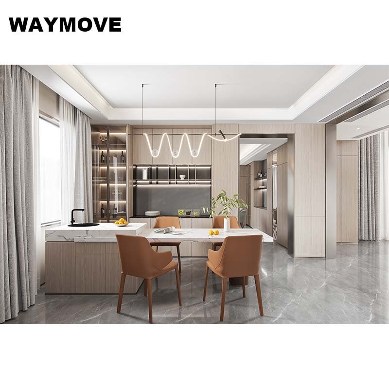 WAYMOVE PVC & Stainless Steel Kitchen Cabinets Durable Melamine Collection for the Modern Kitchen