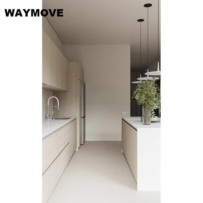WAYMOVE PVC & Stainless Steel Kitchen Cabinets Durable Melamine Collection for the Modern Kitchen