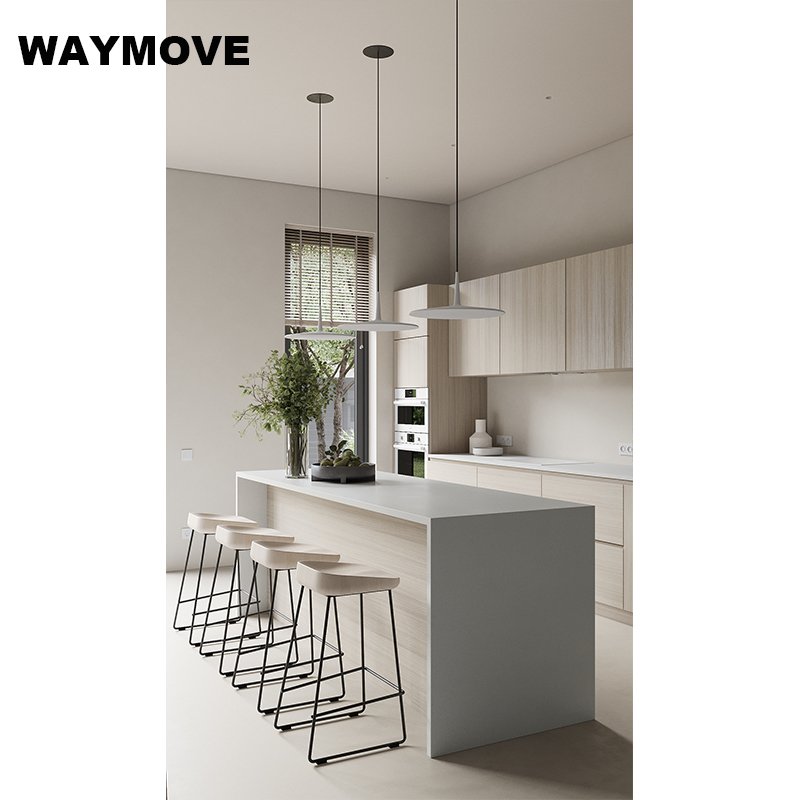 WAYMOVE PVC & Stainless Steel Kitchen Cabinets Durable Melamine Collection for the Modern Kitchen