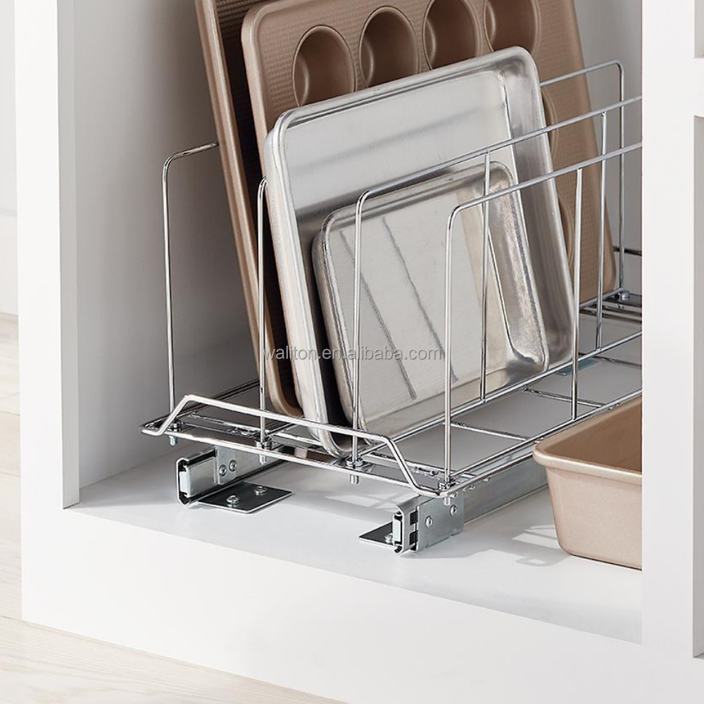 Metal Kitchen Modern Pull Out Basket Wire Spice Racks Cupboard Pullout Drawer Basket Wire Home Organization In Cabinets